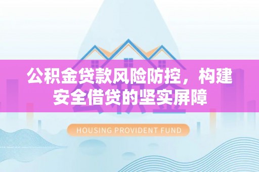龙马潭公积金贷款风险防控，构建安全借贷的坚实屏障