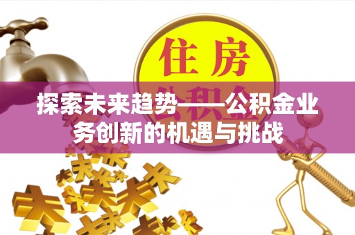 龙马潭探索未来趋势——公积金业务创新的机遇与挑战