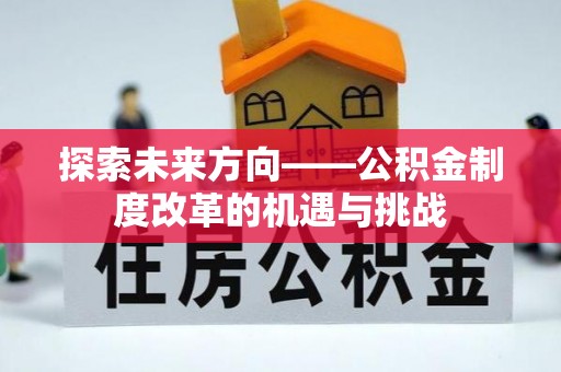 龙马潭探索未来方向——公积金制度改革的机遇与挑战