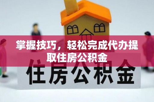 龙马潭掌握技巧，轻松完成代办提取住房公积金