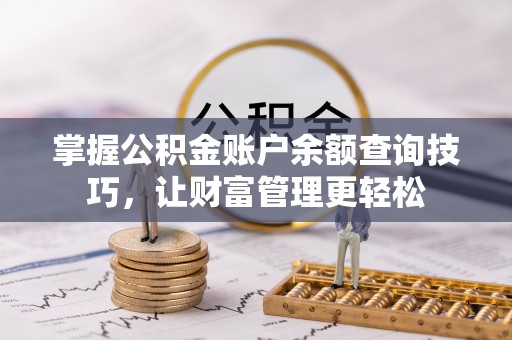 龙马潭掌握公积金账户余额查询技巧，让财富管理更轻松