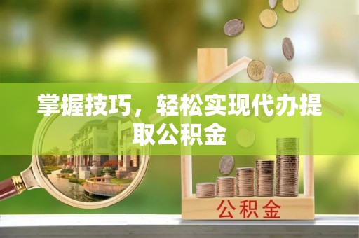 龙马潭掌握技巧，轻松实现代办提取公积金