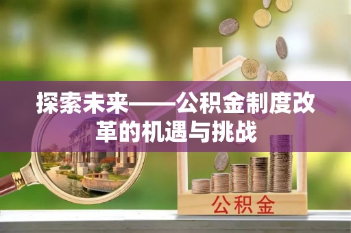 龙马潭探索未来——公积金制度改革的机遇与挑战