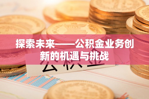 龙马潭探索未来——公积金业务创新的机遇与挑战