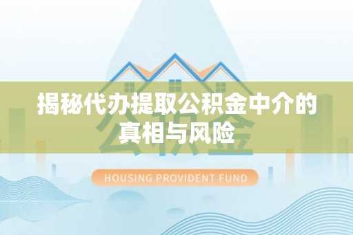 龙马潭揭秘代办提取公积金中介的真相与风险