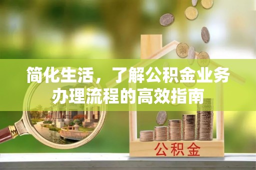 龙马潭简化生活，了解公积金业务办理流程的高效指南