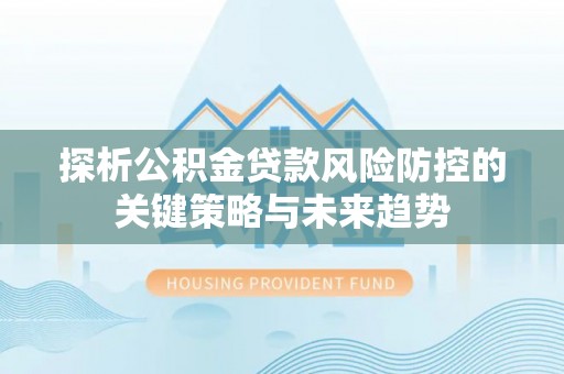 龙马潭探析公积金贷款风险防控的关键策略与未来趋势