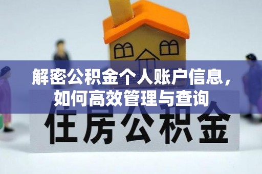 龙马潭解密公积金个人账户信息，如何高效管理与查询