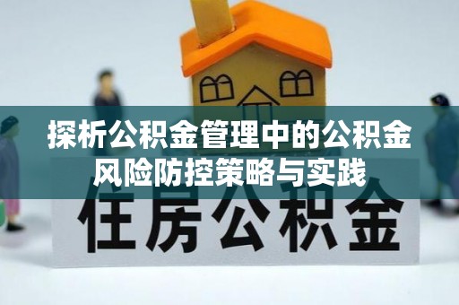 龙马潭探析公积金管理中的公积金风险防控策略与实践