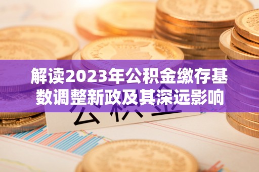 龙马潭解读2023年公积金缴存基数调整新政及其深远影响