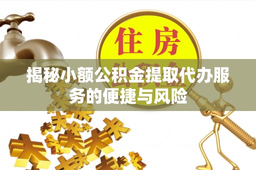 龙马潭揭秘小额公积金提取代办服务的便捷与风险