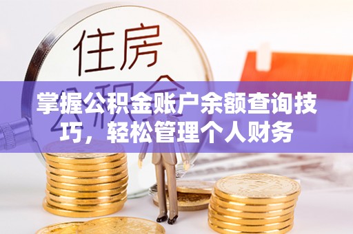 龙马潭掌握公积金账户余额查询技巧，轻松管理个人财务
