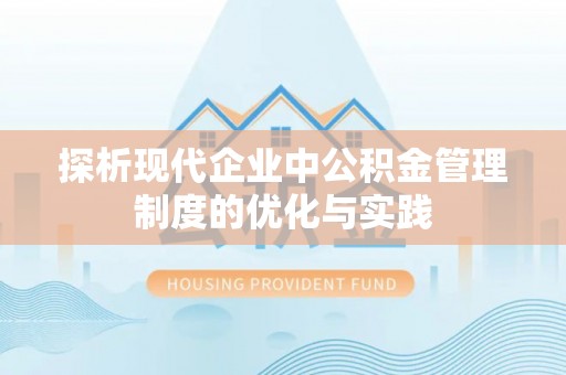龙马潭探析现代企业中公积金管理制度的优化与实践